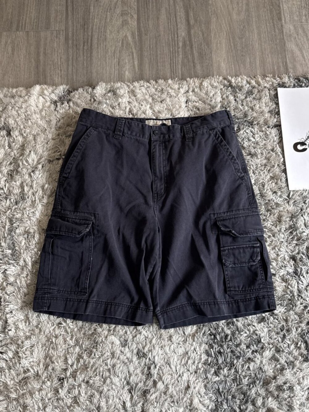 Vintage America Blue 90 S America Men Cargo Multi Pockets Shorts 36 Sz 36